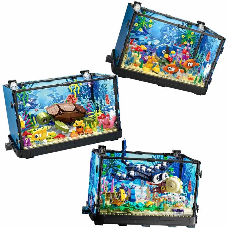 Marine Aquarium Cube - Işıklı Balık Tankı Yapım Blokları Seti,